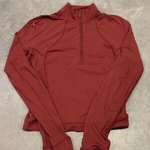 Lululemon Women’s 4 Burgundy Rulu Run Half Zip Long Sleeve